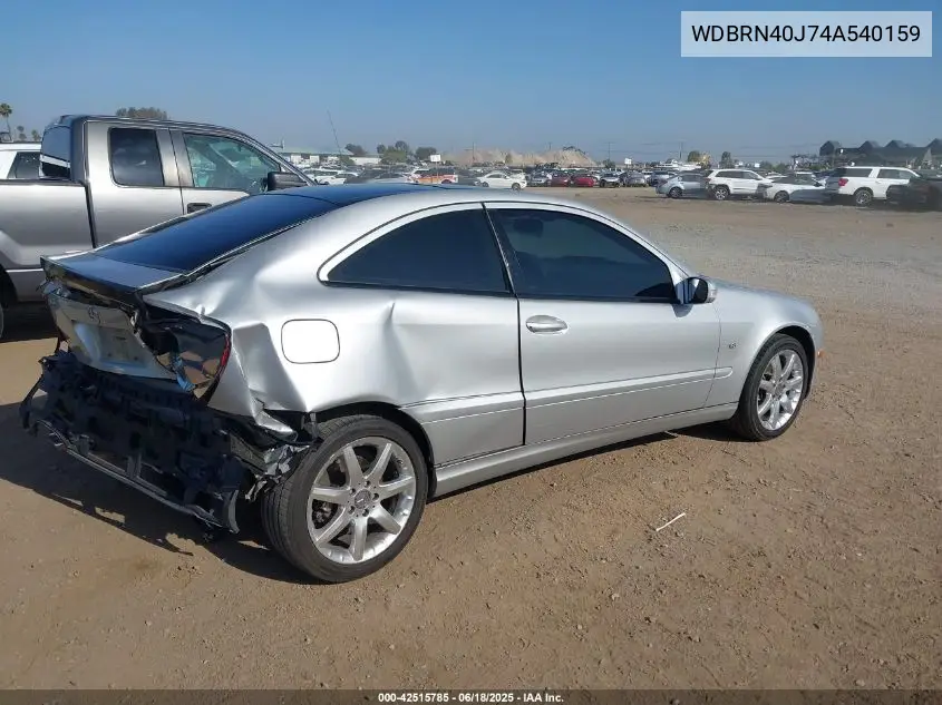 2004 Mercedes-Benz C 230 Kompressor Sport VIN: WDBRN40J74A540159 Lot: 42515785