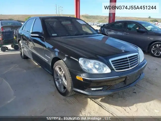 2005 Mercedes-Benz S 55 Amg VIN: WDBNG74J55A451244 Lot: 12278912