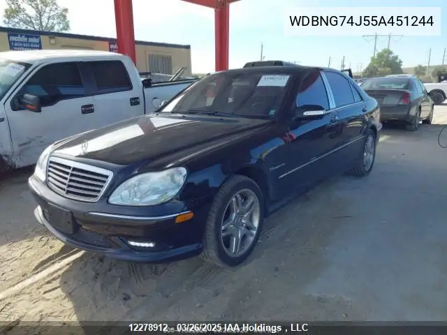 2005 Mercedes-Benz S 55 Amg VIN: WDBNG74J55A451244 Lot: 12278912