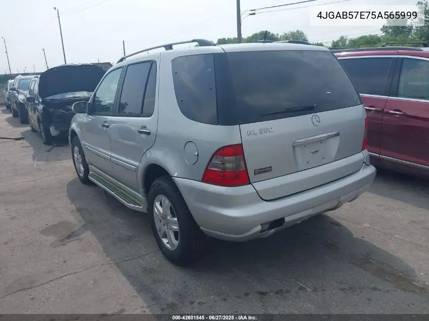 2005 Mercedes-Benz Ml 350 4Matic VIN: 4JGAB57E75A565999 Lot: 42601545