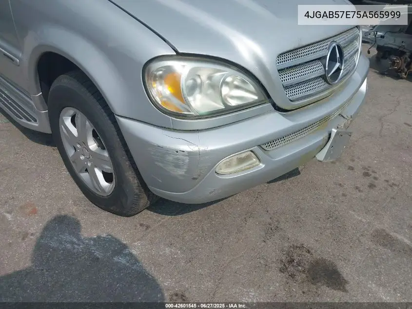 2005 Mercedes-Benz Ml 350 4Matic VIN: 4JGAB57E75A565999 Lot: 42601545