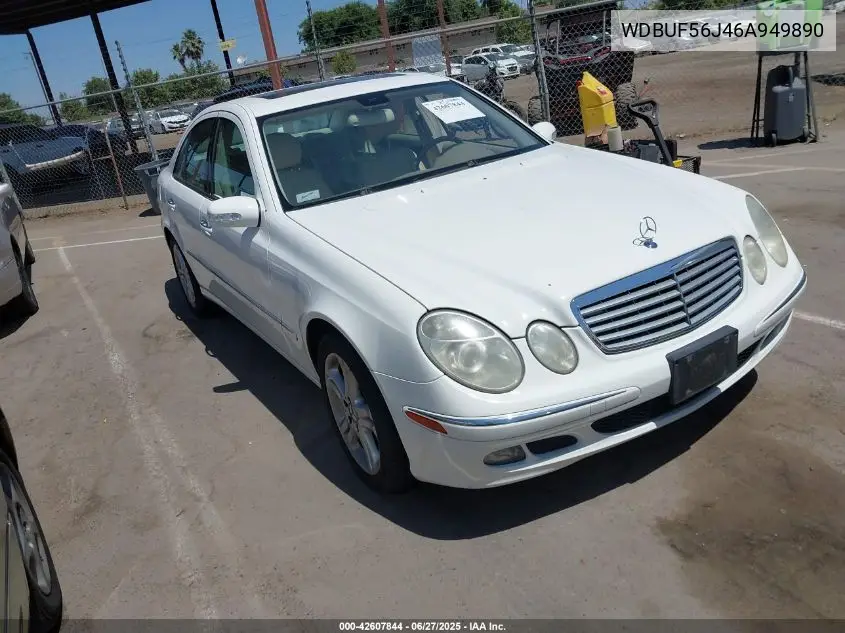 2006 Mercedes-Benz E 350 VIN: WDBUF56J46A949890 Lot: 42607844
