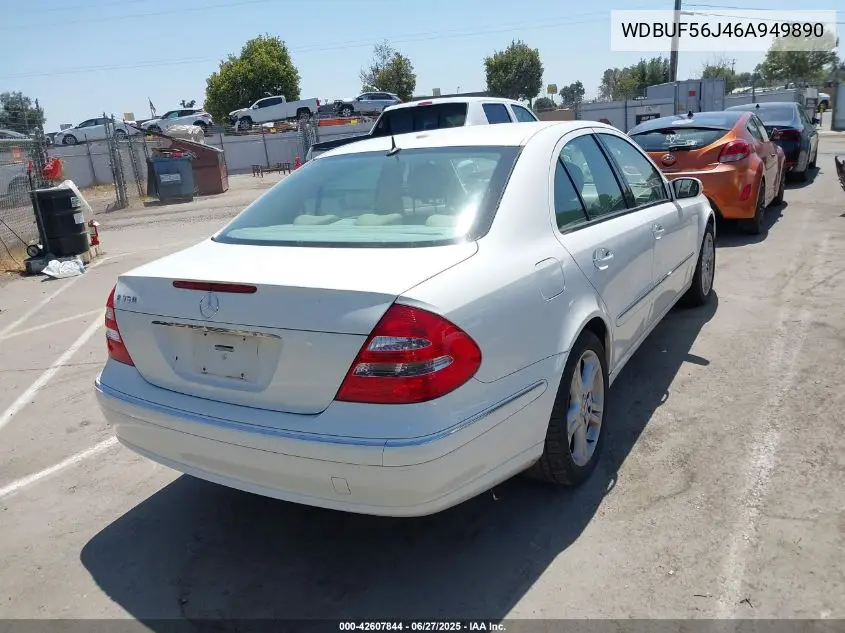 2006 Mercedes-Benz E 350 VIN: WDBUF56J46A949890 Lot: 42607844