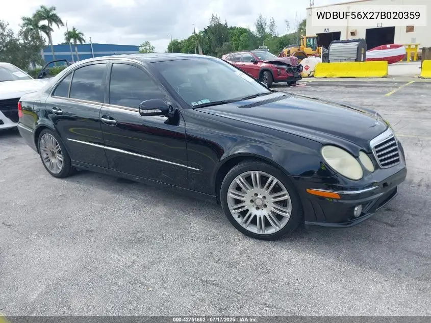 2007 Mercedes-Benz E 350 VIN: WDBUF56X27B020359 Lot: 42751652