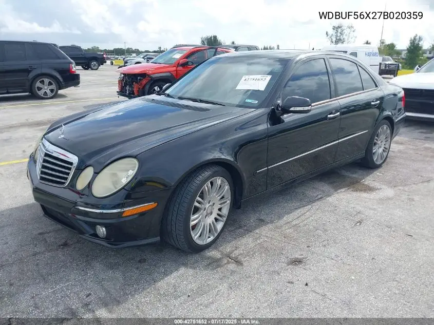 2007 Mercedes-Benz E 350 VIN: WDBUF56X27B020359 Lot: 42751652