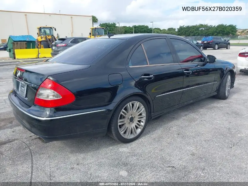 2007 Mercedes-Benz E 350 VIN: WDBUF56X27B020359 Lot: 42751652