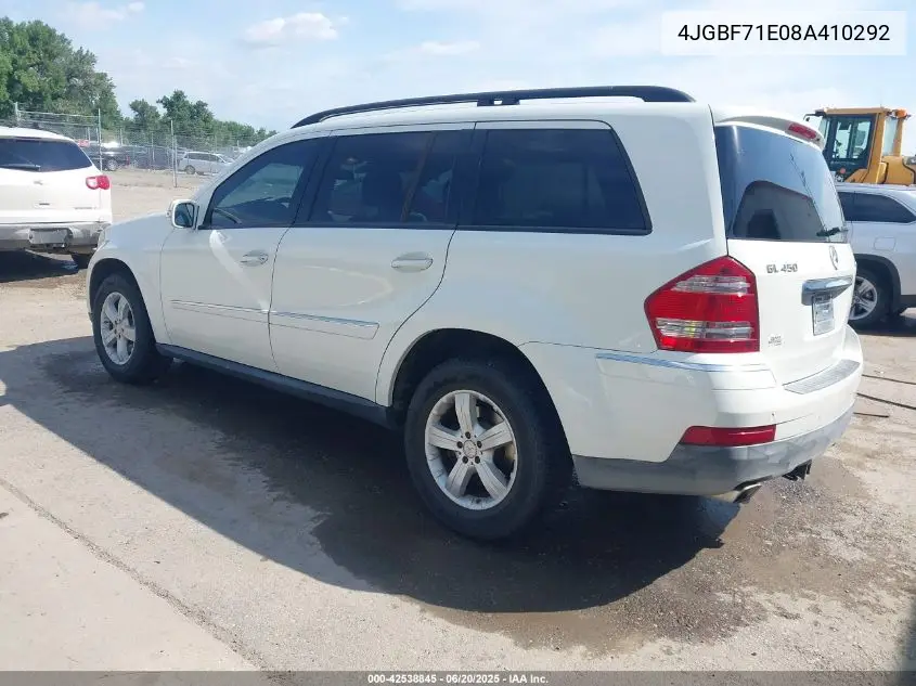 2008 Mercedes-Benz Gl 450 4Matic VIN: 4JGBF71E08A410292 Lot: 42538845