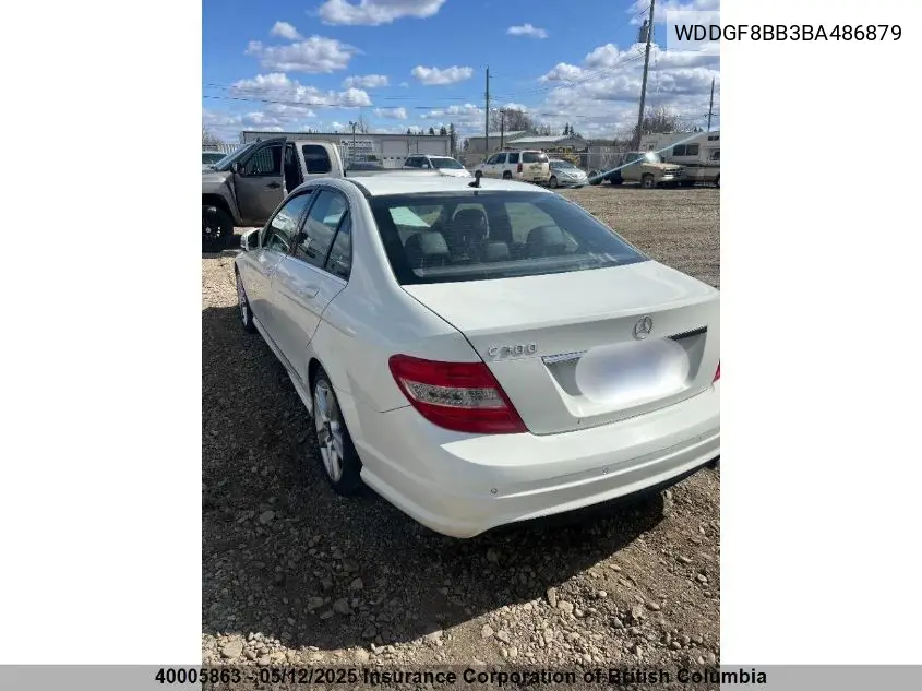 2011 Mercedes-Benz C 300 4Mati VIN: WDDGF8BB3BA486879 Lot: 40005863