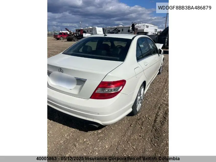 2011 Mercedes-Benz C 300 4Mati VIN: WDDGF8BB3BA486879 Lot: 40005863