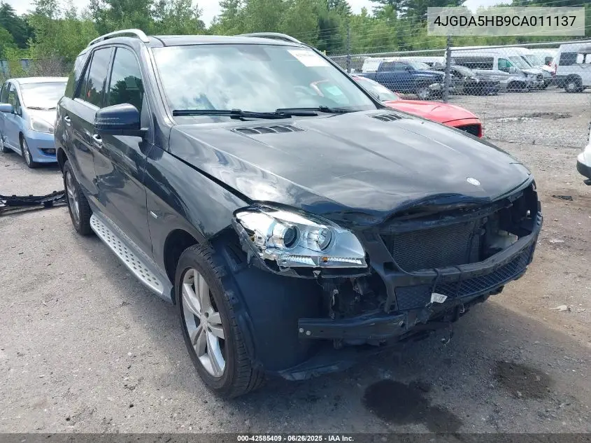 2012 Mercedes-Benz Ml 350 4Matic VIN: 4JGDA5HB9CA011137 Lot: 42585409