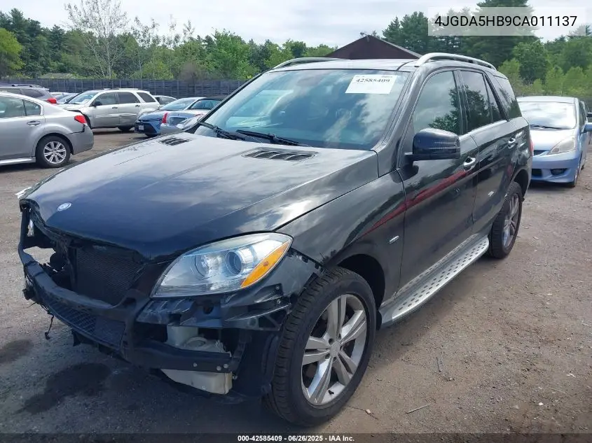 2012 Mercedes-Benz Ml 350 4Matic VIN: 4JGDA5HB9CA011137 Lot: 42585409