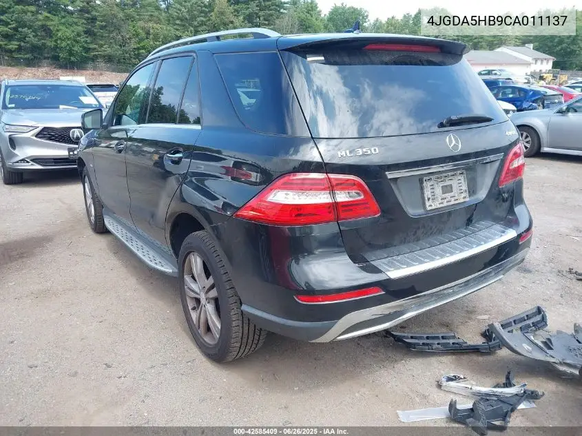 2012 Mercedes-Benz Ml 350 4Matic VIN: 4JGDA5HB9CA011137 Lot: 42585409