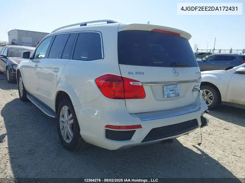 2013 Mercedes-Benz Gl 350 Bluetec VIN: 4JGDF2EE2DA172431 Lot: 12304276