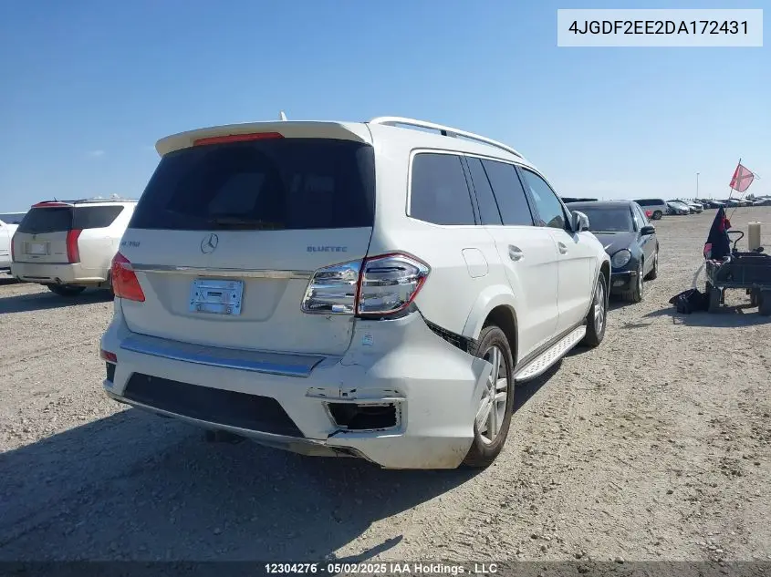 2013 Mercedes-Benz Gl 350 Bluetec VIN: 4JGDF2EE2DA172431 Lot: 12304276