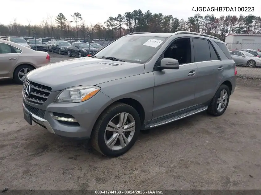 2013 Mercedes-Benz Ml 350 4Matic VIN: 4JGDA5HB7DA100223 Lot: 41744133