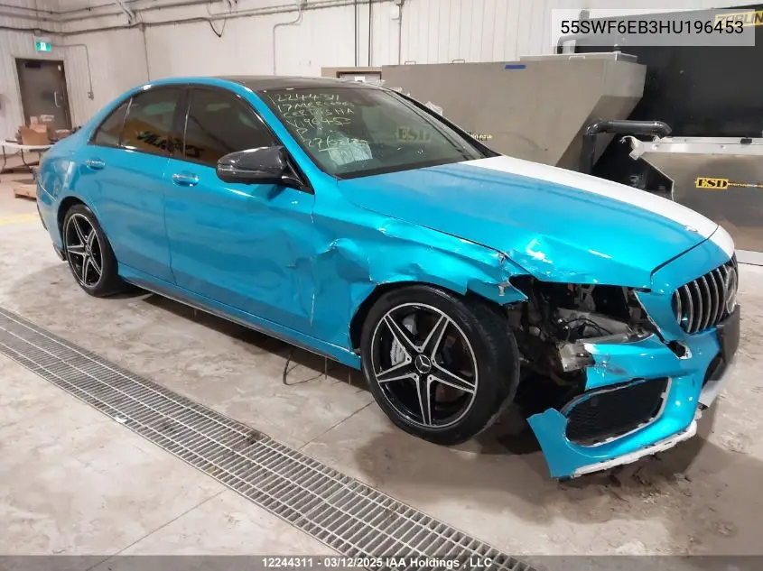 2017 Mercedes-Benz C 43 4Mati Amg VIN: 55SWF6EB3HU196453 Lot: 12244311