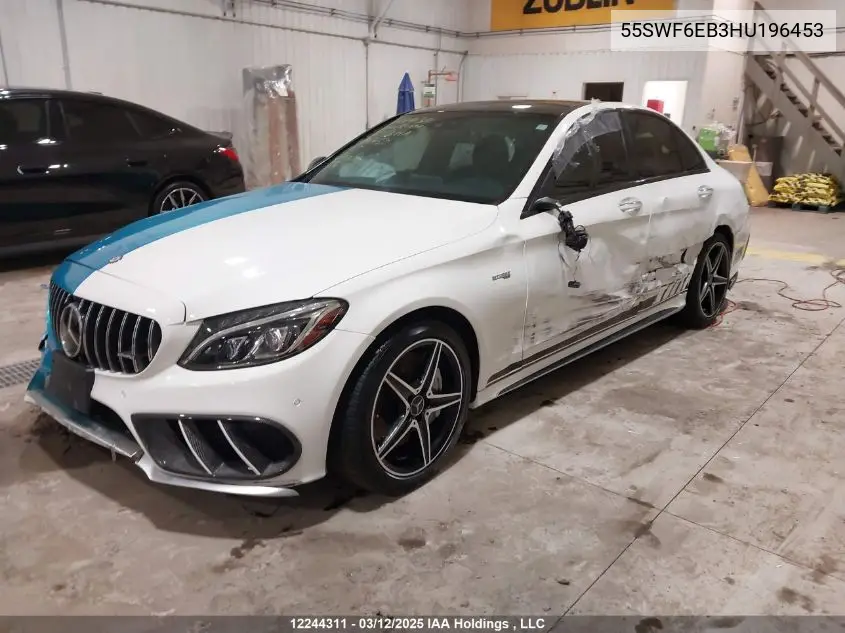 2017 Mercedes-Benz C 43 4Mati Amg VIN: 55SWF6EB3HU196453 Lot: 12244311