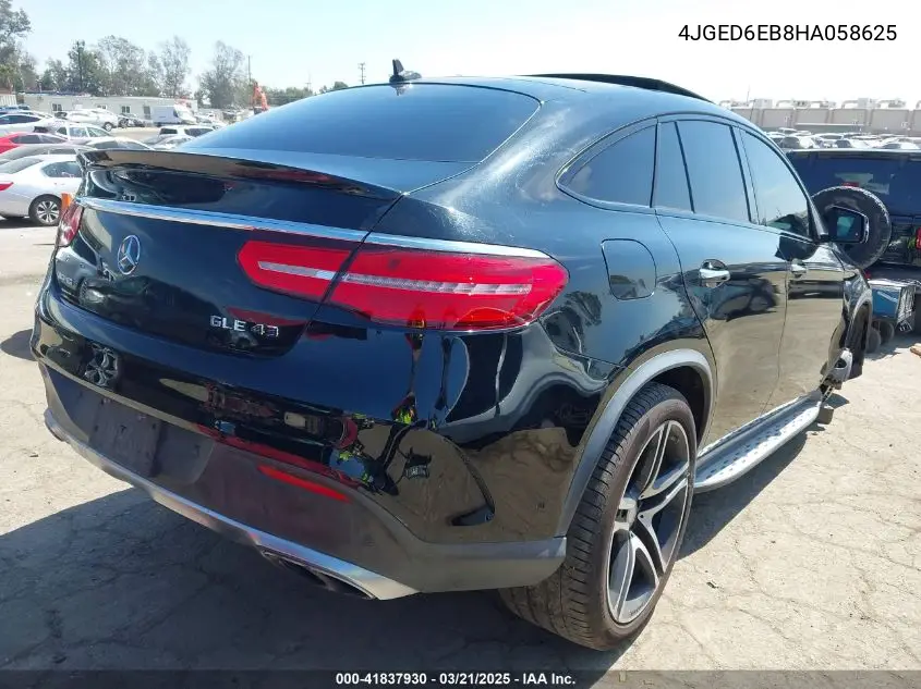 2017 Mercedes-Benz Amg Gle 43 Coupe 4Matic VIN: 4JGED6EB8HA058625 Lot: 41837930