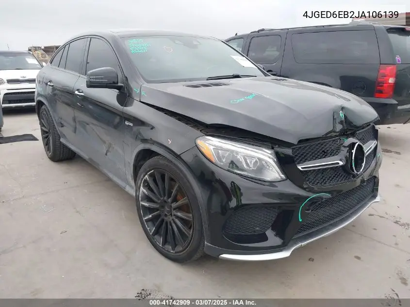 2018 Mercedes-Benz Amg Gle 43 Coupe 4Matic VIN: 4JGED6EB2JA106139 Lot: 41742909