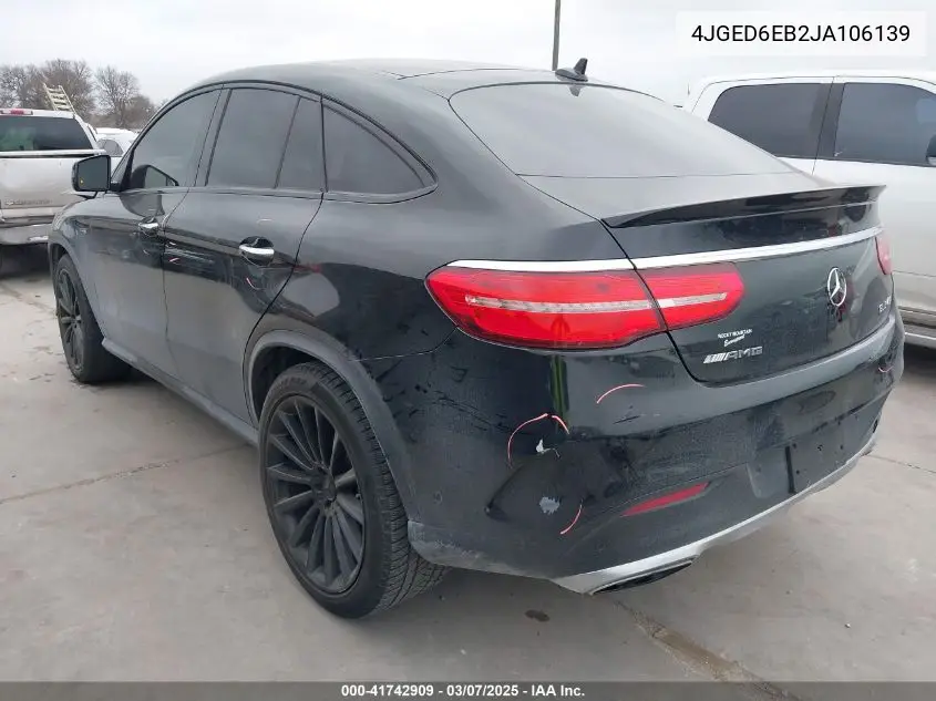2018 Mercedes-Benz Amg Gle 43 Coupe 4Matic VIN: 4JGED6EB2JA106139 Lot: 41742909