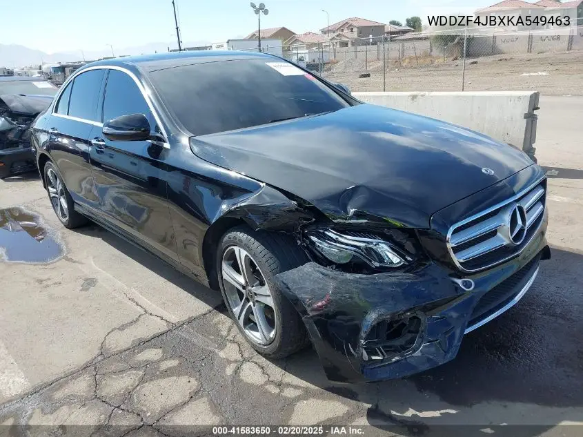 2019 Mercedes-Benz E 300 VIN: WDDZF4JBXKA549463 Lot: 41583650
