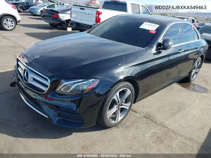 2019 Mercedes-Benz E 300 VIN: WDDZF4JBXKA549463 Lot: 41583650