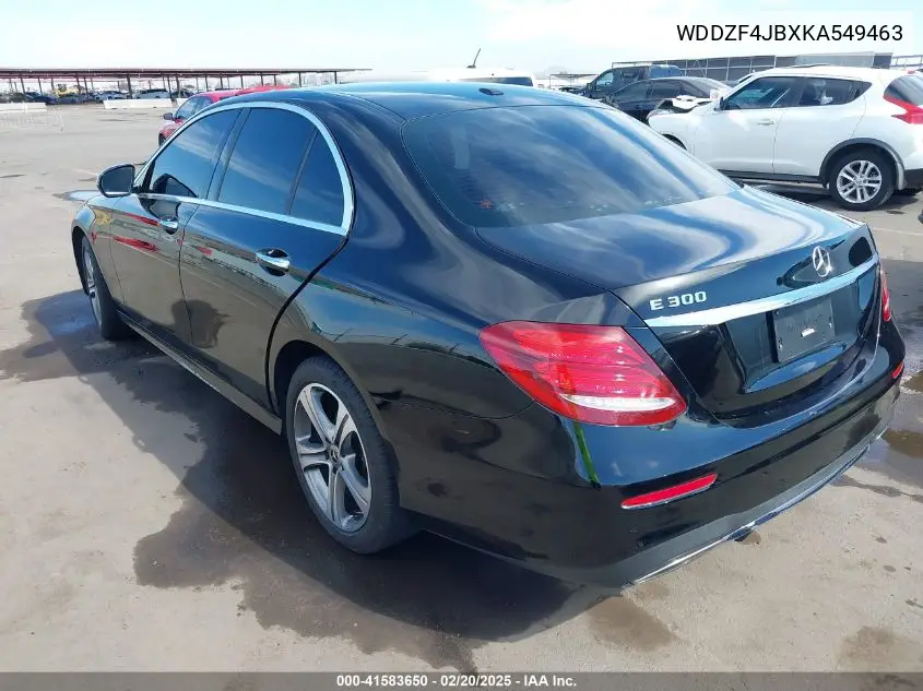 2019 Mercedes-Benz E 300 VIN: WDDZF4JBXKA549463 Lot: 41583650