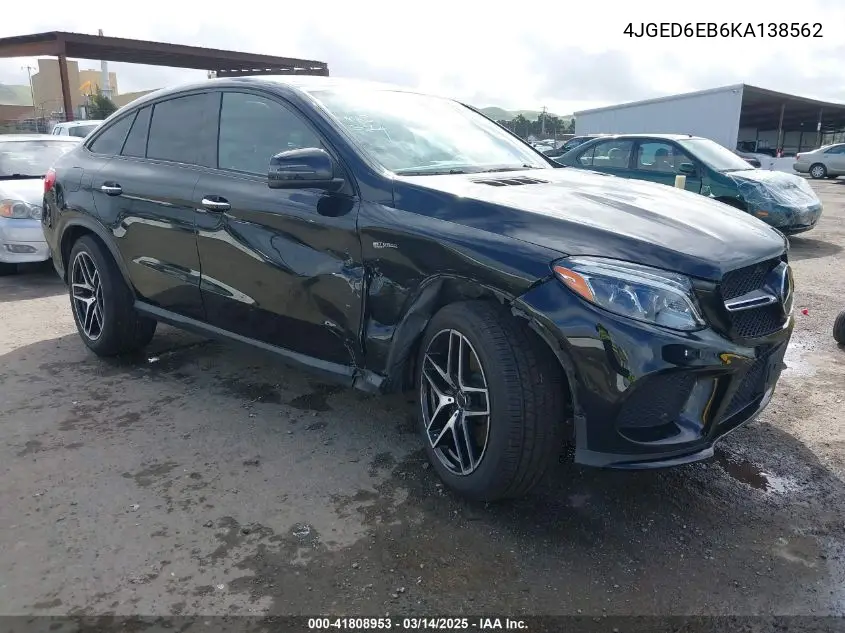 2019 Mercedes-Benz Amg Gle 43 Coupe 4Matic VIN: 4JGED6EB6KA138562 Lot: 41808953