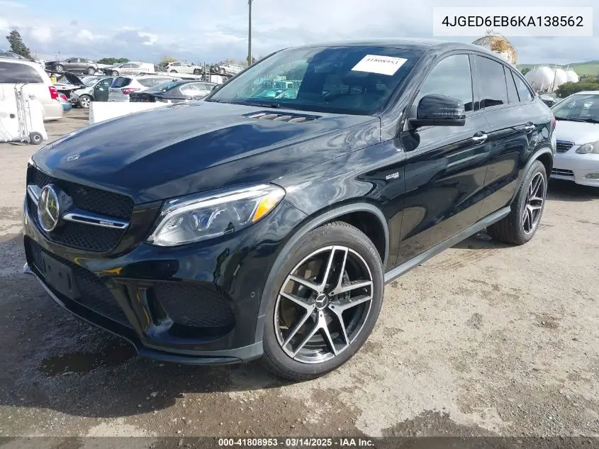 2019 Mercedes-Benz Amg Gle 43 Coupe 4Matic VIN: 4JGED6EB6KA138562 Lot: 41808953