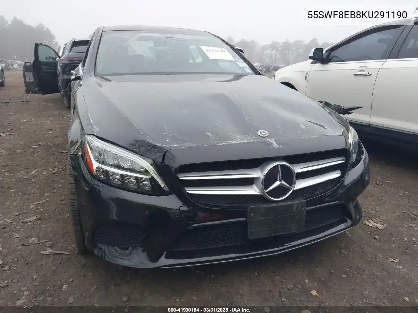2019 Mercedes-Benz C 300 4Matic VIN: 55SWF8EB8KU291190 Lot: 41900184