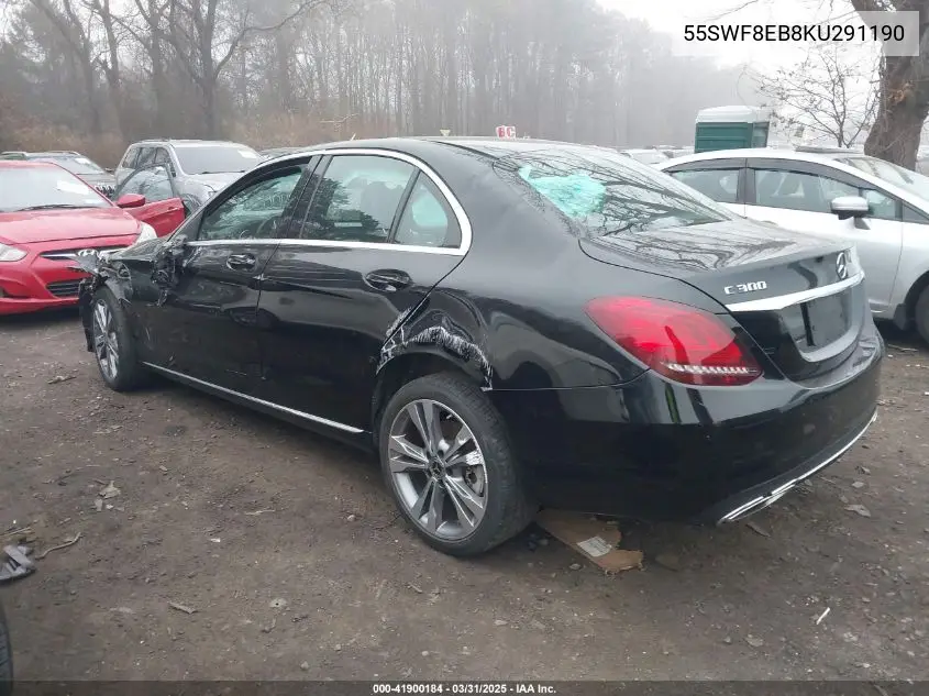 2019 Mercedes-Benz C 300 4Matic VIN: 55SWF8EB8KU291190 Lot: 41900184