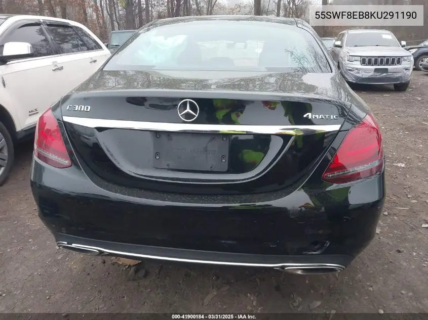 2019 Mercedes-Benz C 300 4Matic VIN: 55SWF8EB8KU291190 Lot: 41900184
