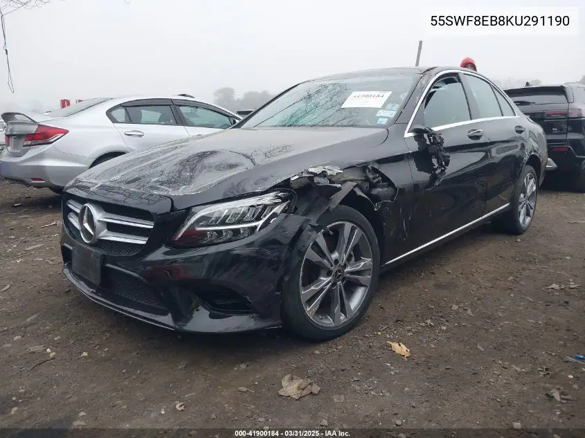2019 Mercedes-Benz C 300 4Matic VIN: 55SWF8EB8KU291190 Lot: 41900184