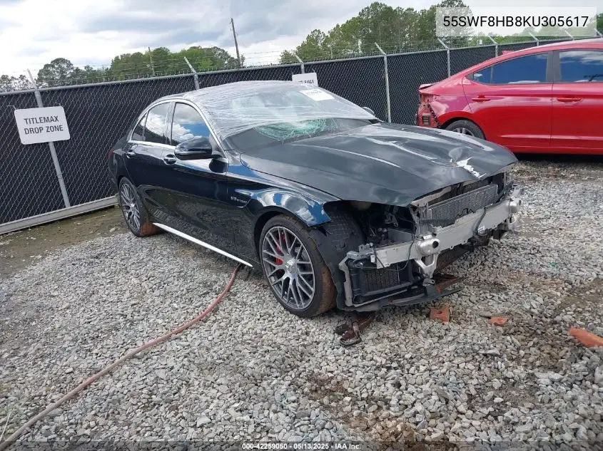 2019 Mercedes-Benz Amg C 63 S VIN: 55SWF8HB8KU305617 Lot: 42259050
