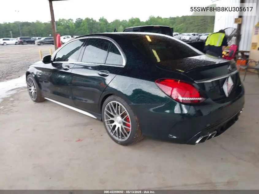 2019 Mercedes-Benz Amg C 63 S VIN: 55SWF8HB8KU305617 Lot: 42259050