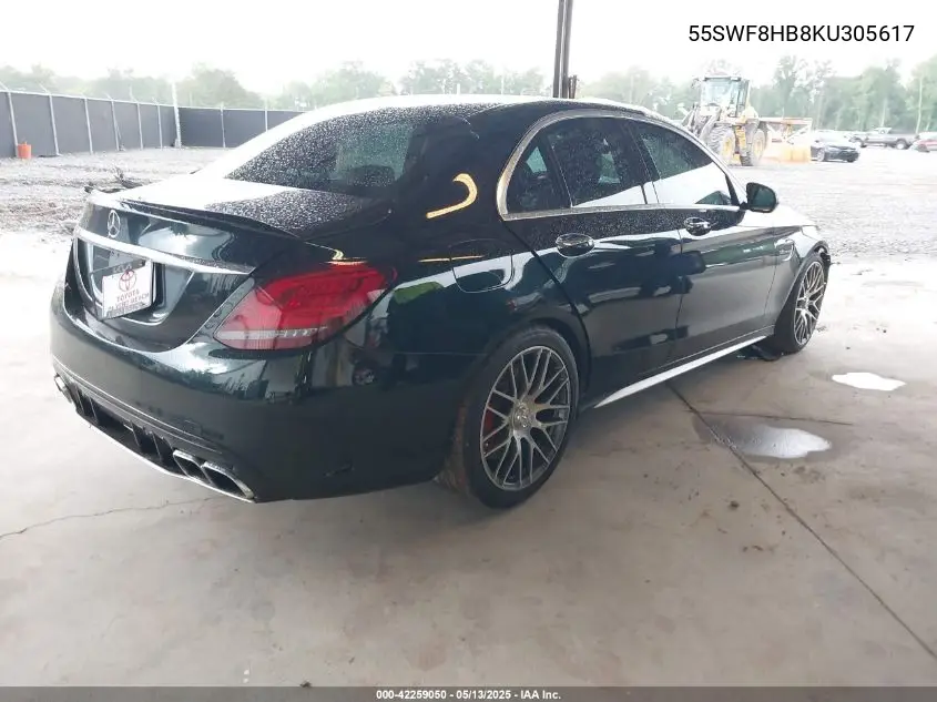 2019 Mercedes-Benz Amg C 63 S VIN: 55SWF8HB8KU305617 Lot: 42259050