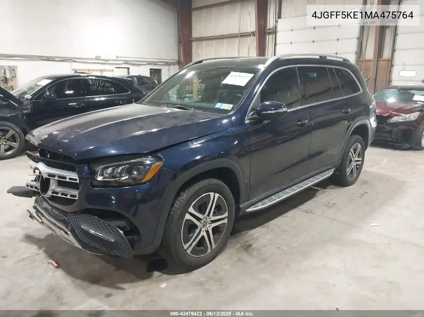 2021 Mercedes-Benz Gls 450 4Matic VIN: 4JGFF5KE1MA475764 Lot: 42476422