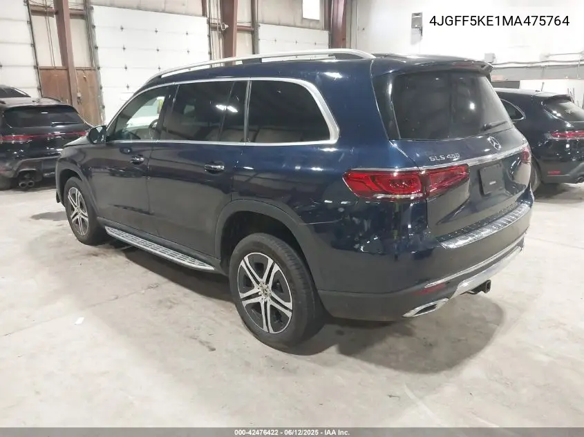 2021 Mercedes-Benz Gls 450 4Matic VIN: 4JGFF5KE1MA475764 Lot: 42476422