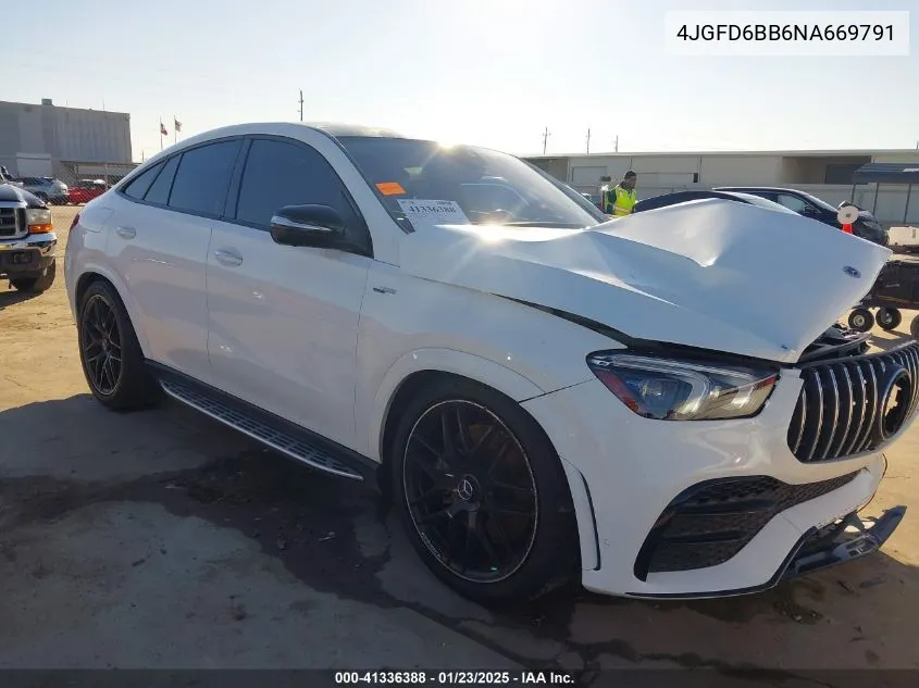 2022 Mercedes-Benz Amg Gle 53 Coupe 4Matic VIN: 4JGFD6BB6NA669791 Lot: 41336388