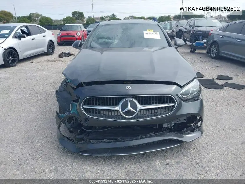 2022 Mercedes-Benz C 300 Sedan VIN: W1KAF4GB4NR052502 Lot: 41592748