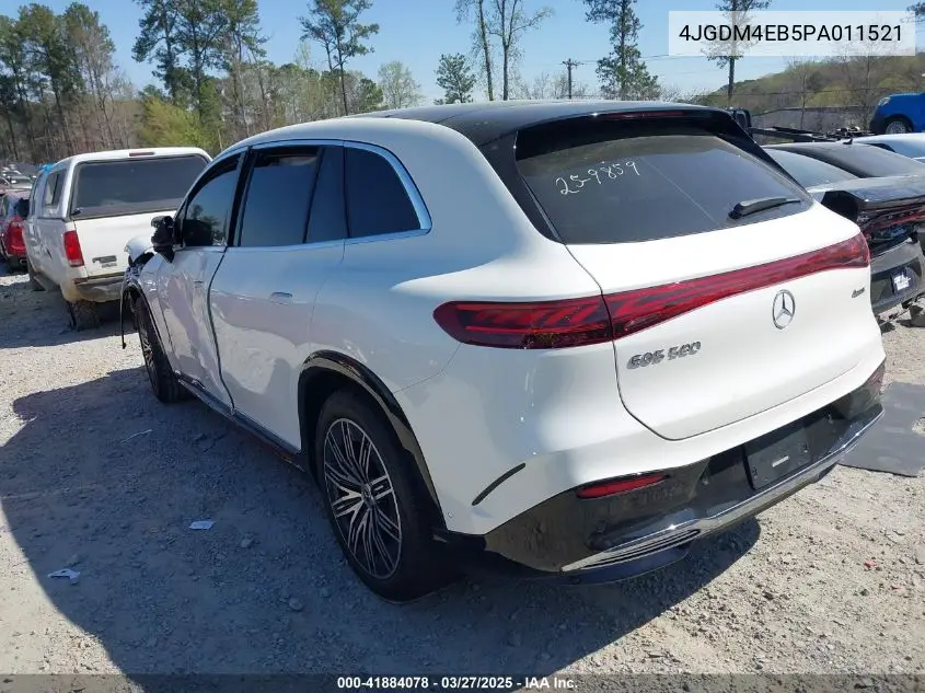 2023 Mercedes-Benz Eqs 580 Suv 4Matic VIN: 4JGDM4EB5PA011521 Lot: 41884078