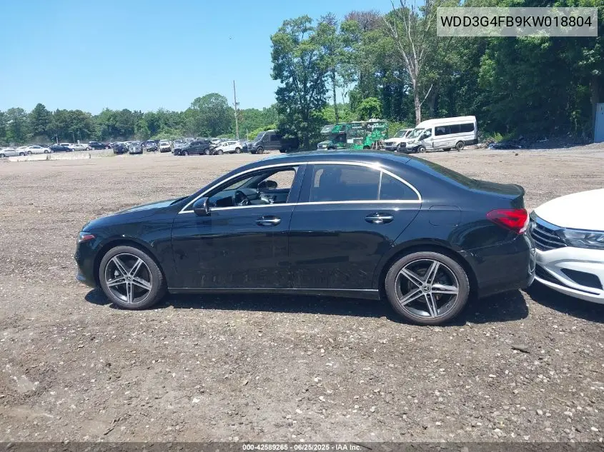 2019 Mercedes-Benz A 220 4Matic VIN: WDD3G4FB9KW018804 Lot: 42589265