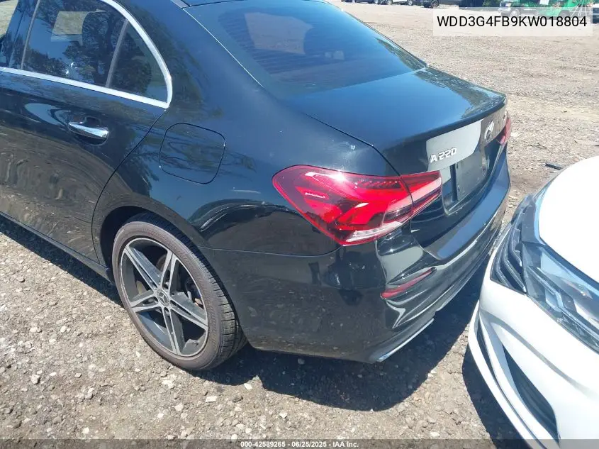 2019 Mercedes-Benz A 220 4Matic VIN: WDD3G4FB9KW018804 Lot: 42589265