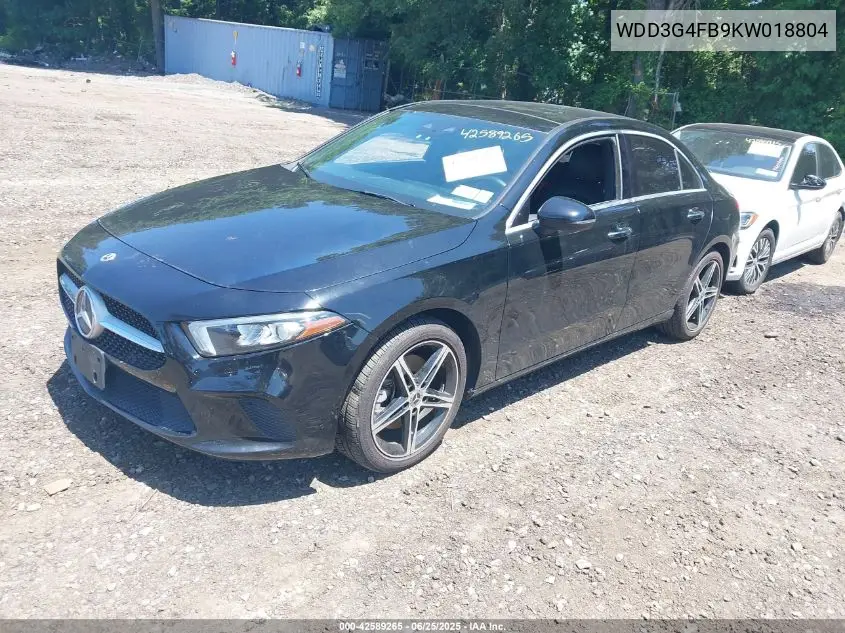 2019 Mercedes-Benz A 220 4Matic VIN: WDD3G4FB9KW018804 Lot: 42589265