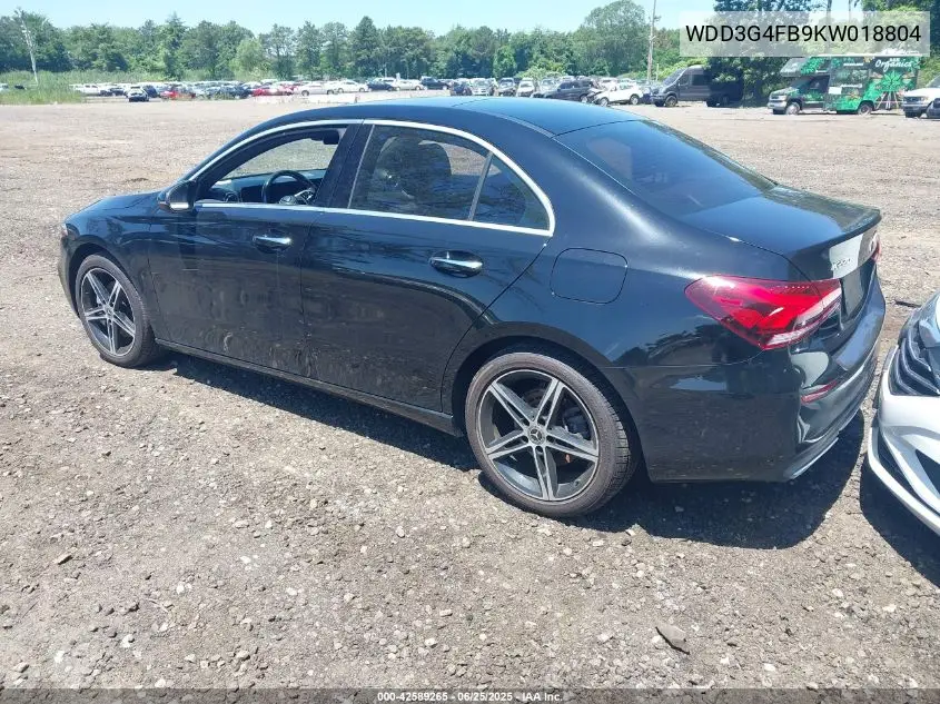 2019 Mercedes-Benz A 220 4Matic VIN: WDD3G4FB9KW018804 Lot: 42589265
