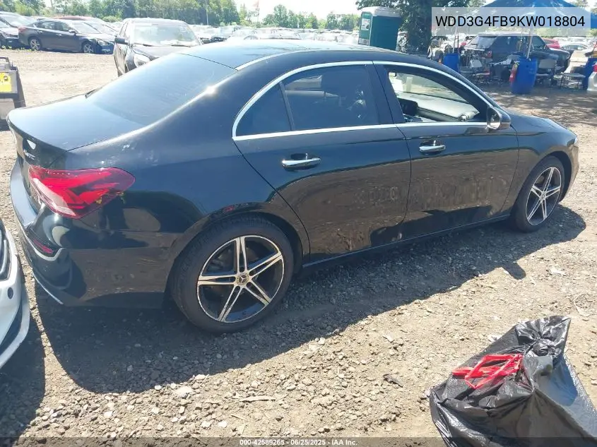 2019 Mercedes-Benz A 220 4Matic VIN: WDD3G4FB9KW018804 Lot: 42589265