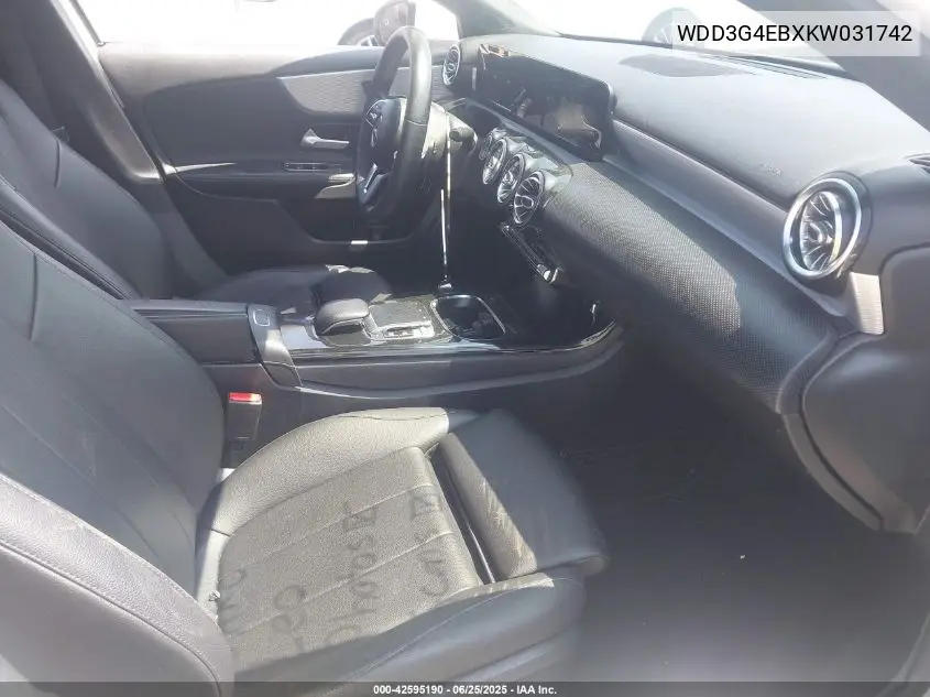 2019 Mercedes-Benz A 220 VIN: WDD3G4EBXKW031742 Lot: 42595190