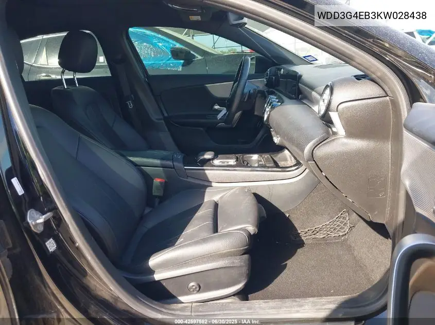 2019 Mercedes-Benz A 220 VIN: WDD3G4EB3KW028438 Lot: 42597582