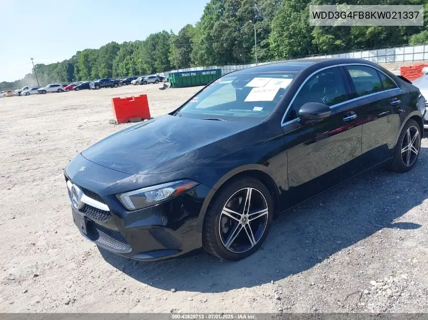 2019 Mercedes-Benz A 220 4Matic VIN: WDD3G4FB8KW021337 Lot: 42628713