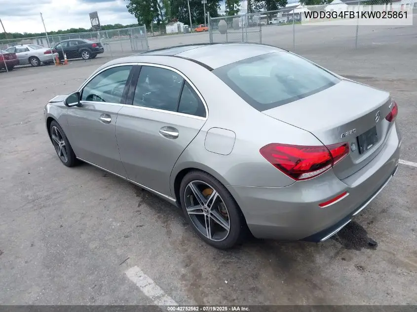 2019 Mercedes-Benz A 220 4Matic VIN: WDD3G4FB1KW025861 Lot: 42752562